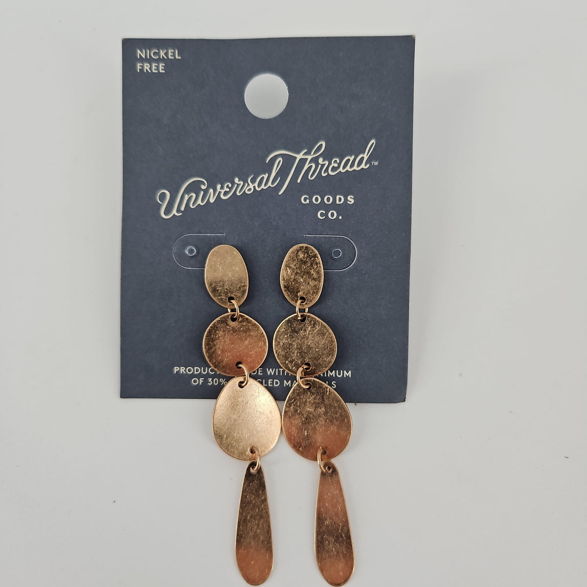 Universal Thread Layered Geometric Dangle Earrings, Nickel Free