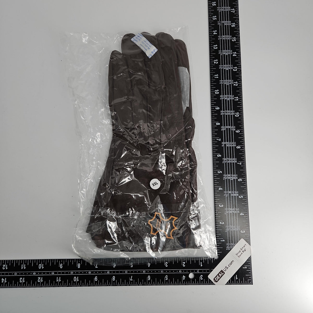 Genuine Leather Gloves, Brown, XX-Large