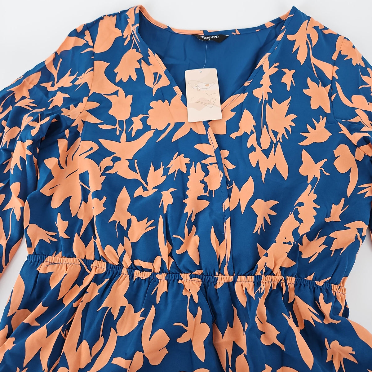 [Like New] Fashion Floral Long-Sleeve Dress, Size L