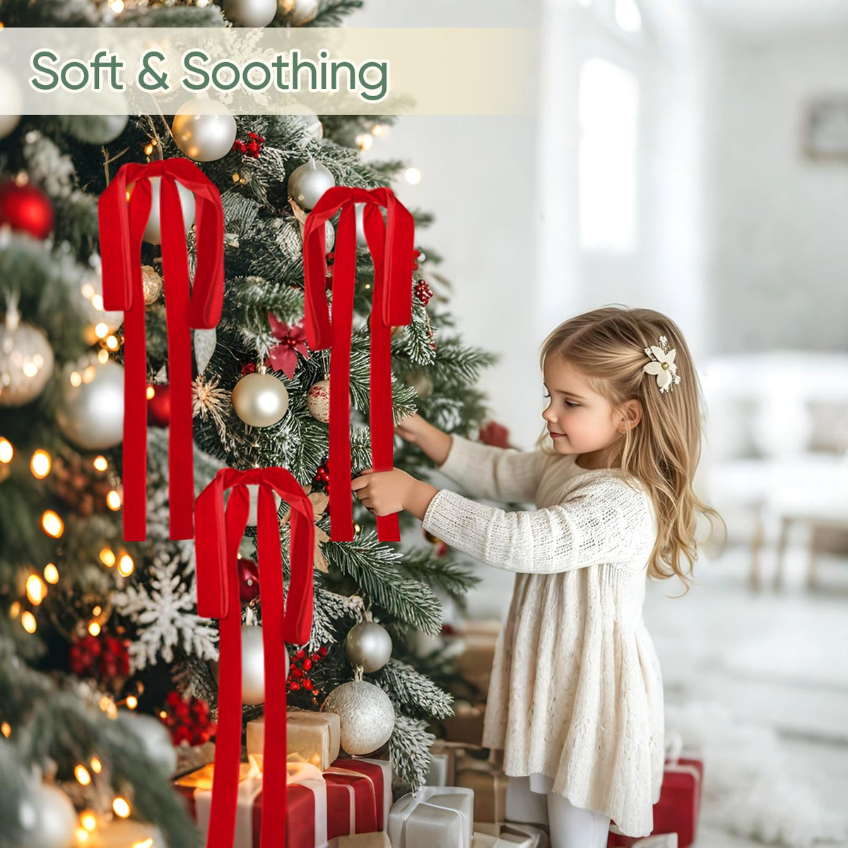 Artmag Velvet Christmas Bows for Decoration