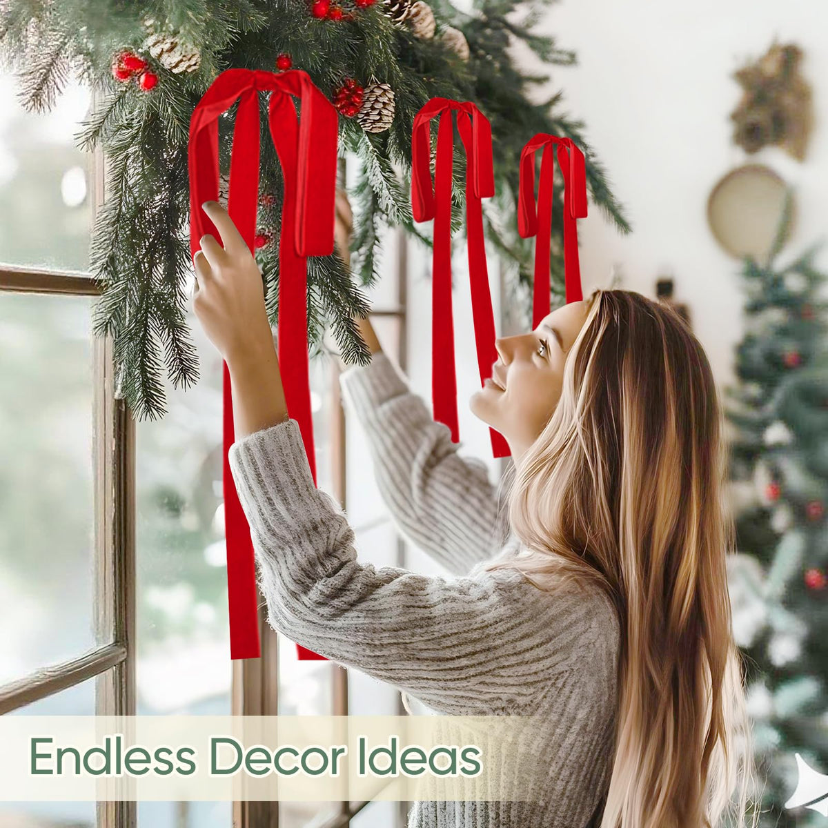 Artmag Velvet Christmas Bows for Decoration