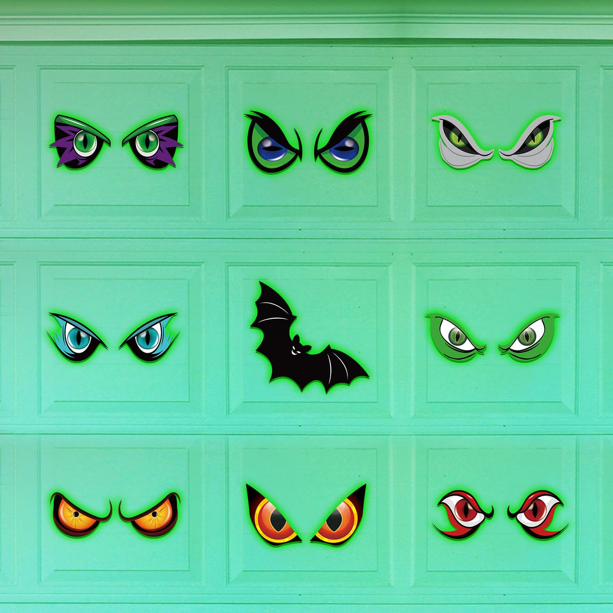 Halloween Monster Eye and Bat Decorative Decal Stickers
