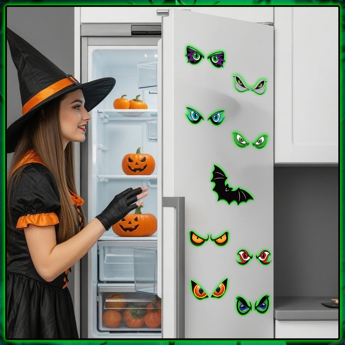 Halloween Monster Eye and Bat Decorative Decal Stickers