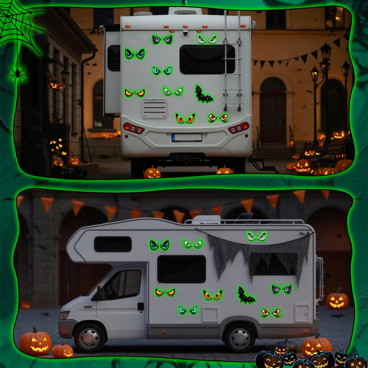 Halloween Monster Eye and Bat Decorative Decal Stickers