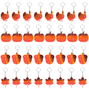 32-Piece Fall Thanksgiving Mini Pop Fidget Keychain Set