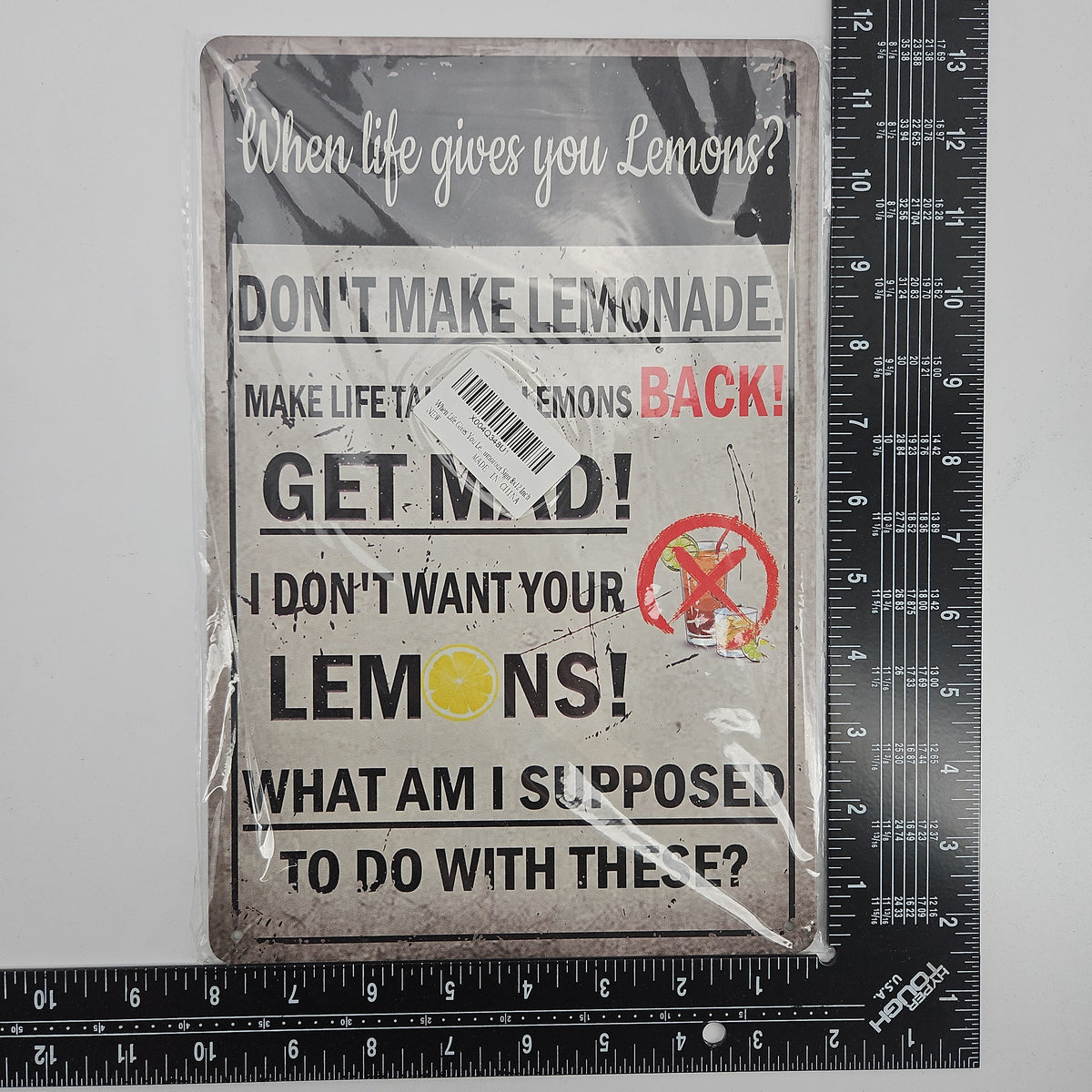When Life Gives You Lemons Metal Wall Sign 8 x 12 Inch