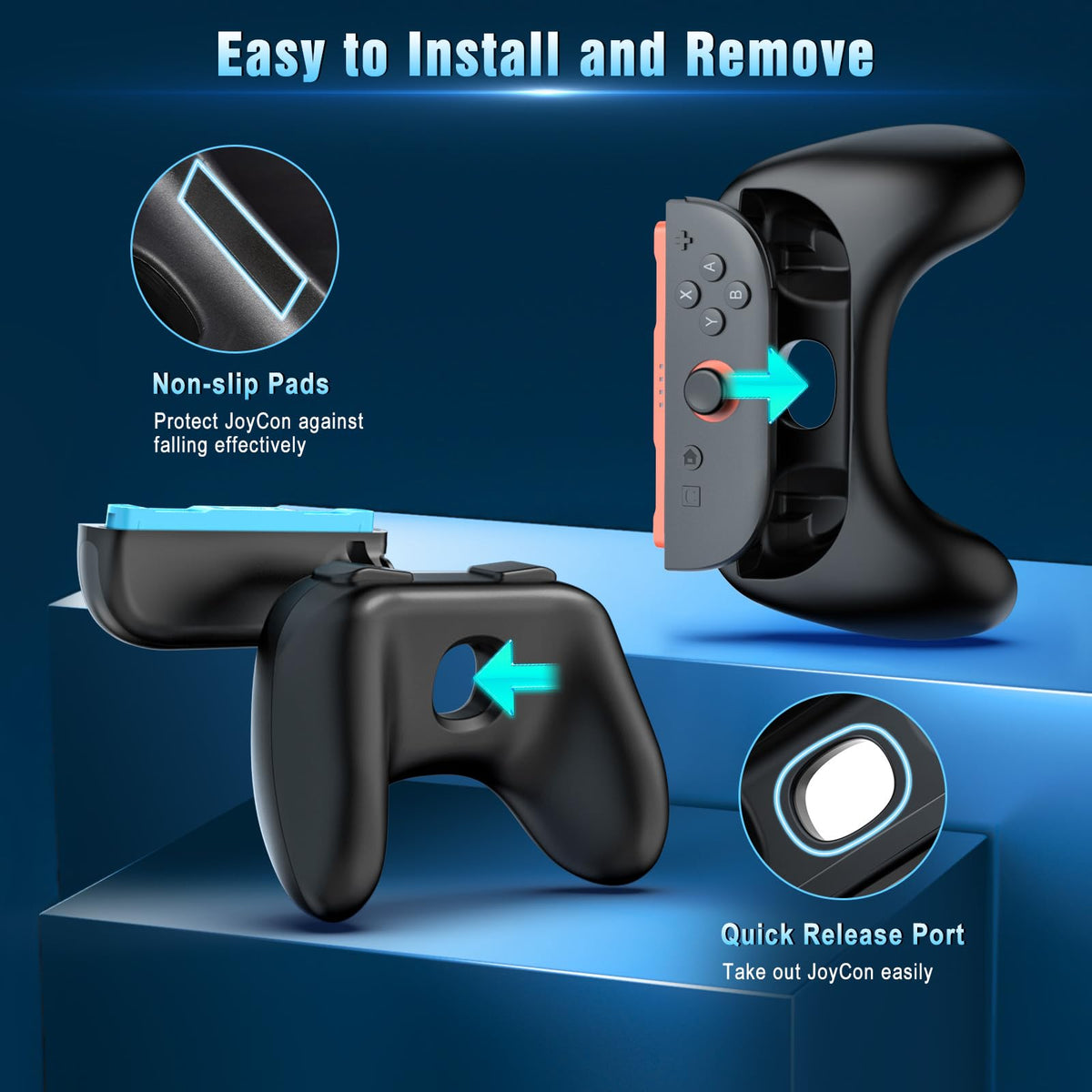 TiMOVO Nintendo Switch 2 Joy-Con Controller Grips, Black, 2-Pack