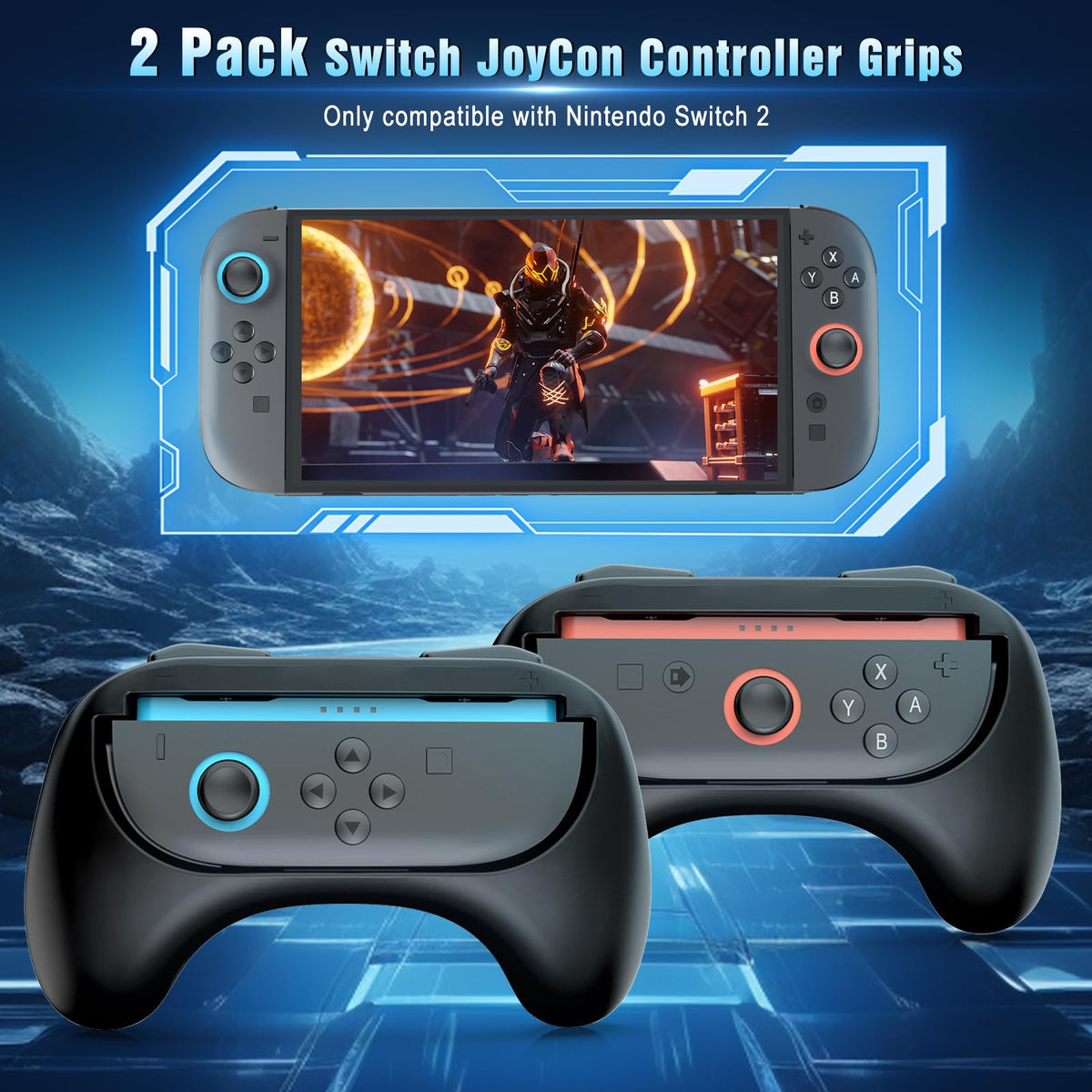 TiMOVO Nintendo Switch 2 Joy-Con Controller Grips, Black, 2-Pack