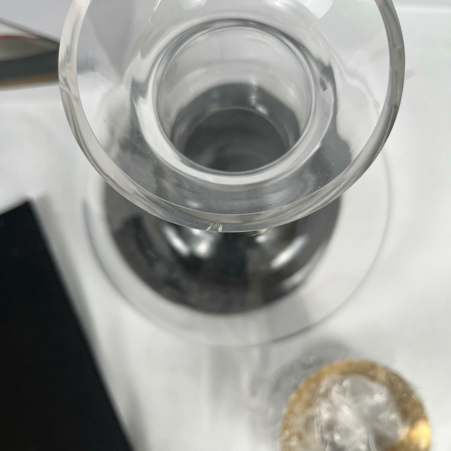 [Like_new] RBT Decanter with Wood Coaster and Micro-Perforated Aerator,Clear