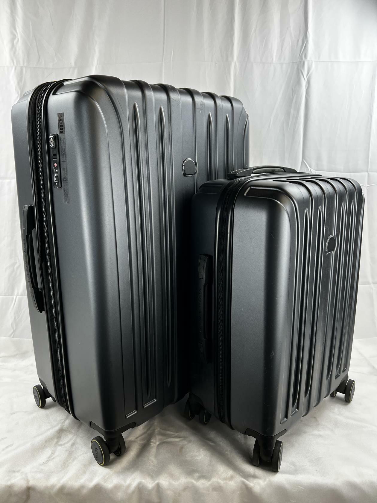 [Good] Delsey Paris Accelerate 2-Piece 30" & 22" CarryOn Hardside Luggage Set Dark Gray