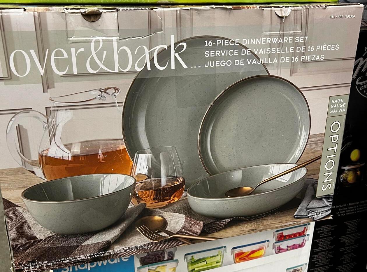 [Like_new] over&back Options 16-piece Dinnerware Set - Sage