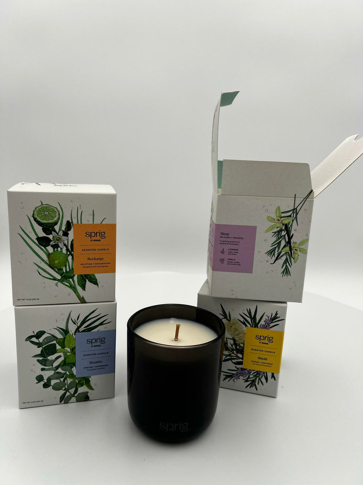 Sprig by Kohler Aromatherapy Candle - 4 Pack (Shield, Breathe, Recharge, Sleep)