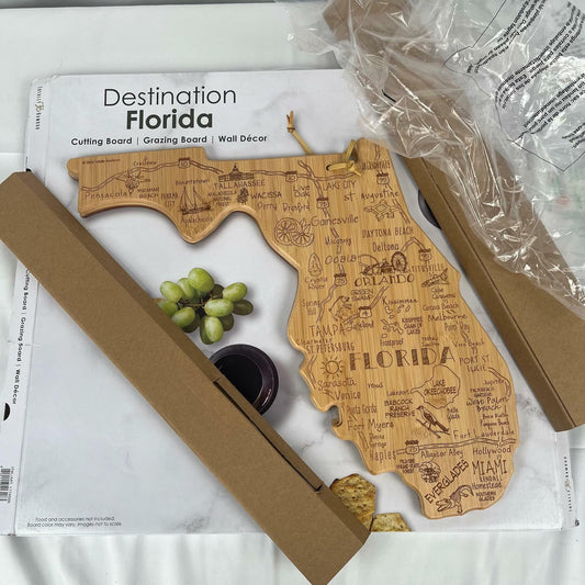 [Like_new] Totally Bamboo Destination Florida State Shaped Serving and Cutting Board