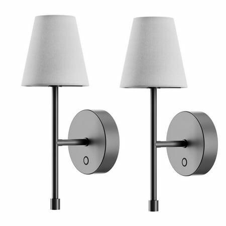 [Like_new] Globe Electric 2 Pack Wireless Rechargeable LED Integrated Wall Sconce