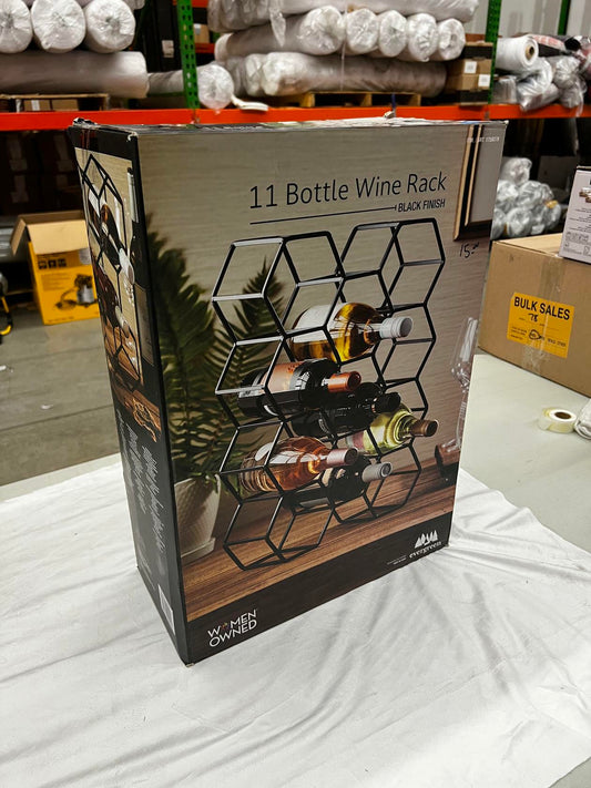 [Like_new] Evergreen Wine Rack, 11 Bottle Capacity, Black