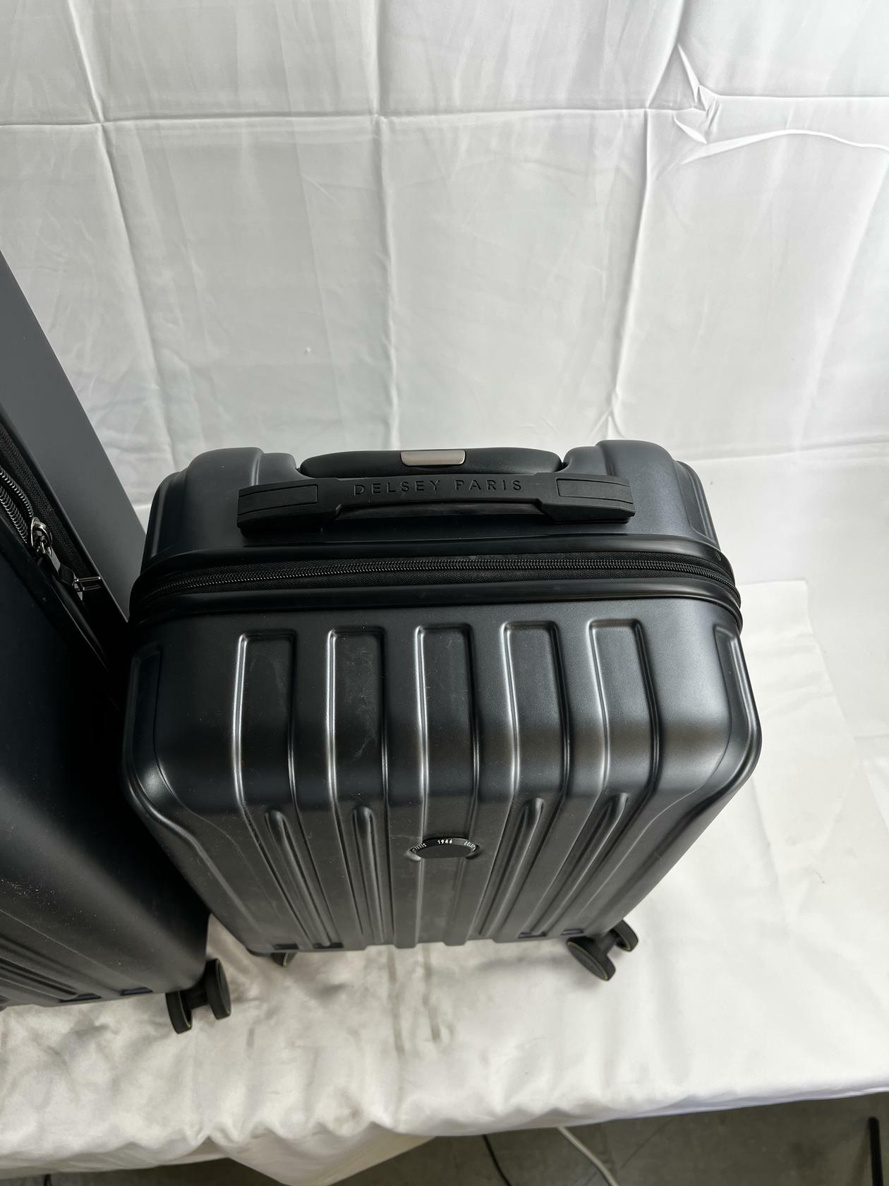 [Good] Delsey Paris Accelerate 2-Piece 30" & 22" CarryOn Hardside Luggage Set Dark Gray