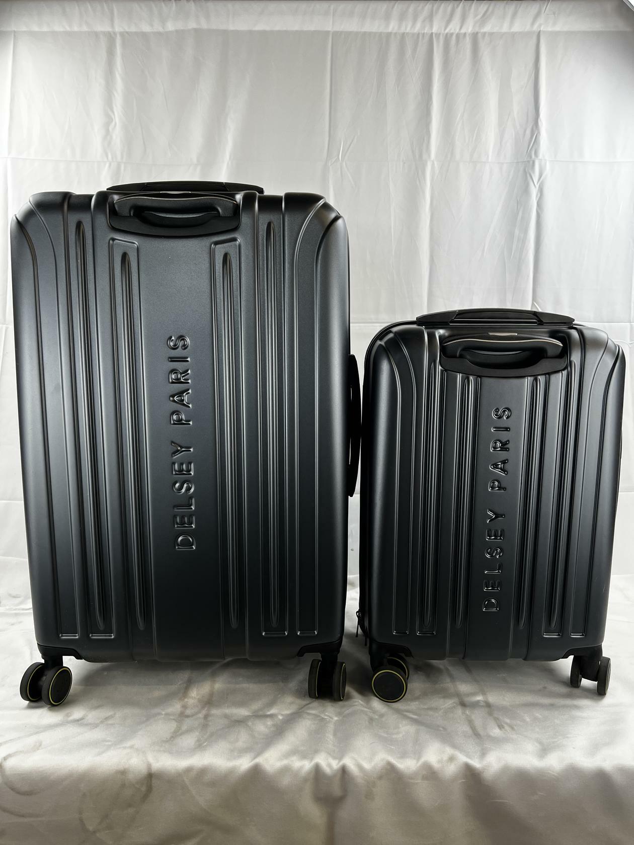 [Good] Delsey Paris Accelerate 2-Piece 30" & 22" CarryOn Hardside Luggage Set Dark Gray