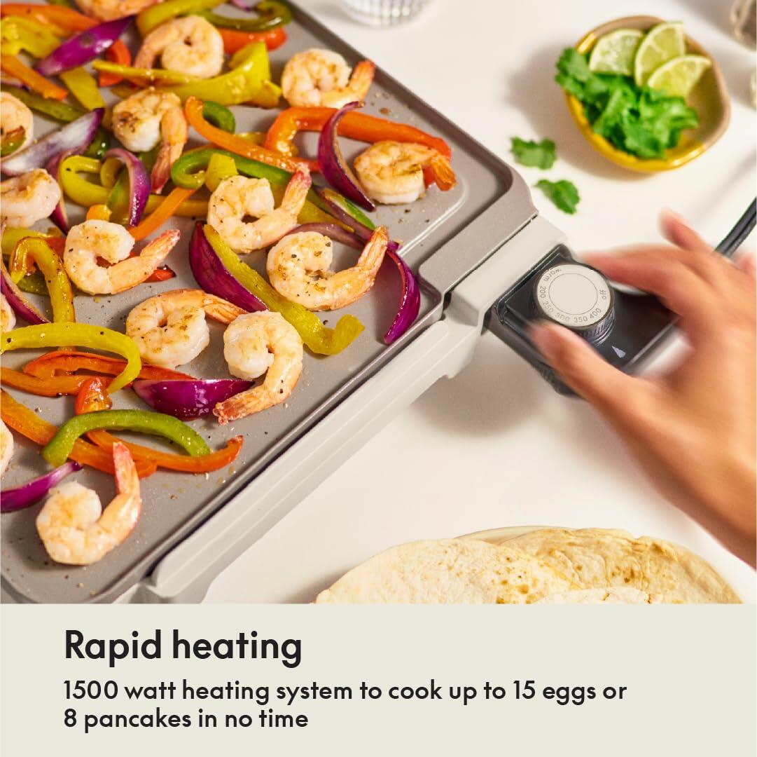 [Like_new] bella 12" x 22" Electric Griddle with Warming Tray, 1500 Watt