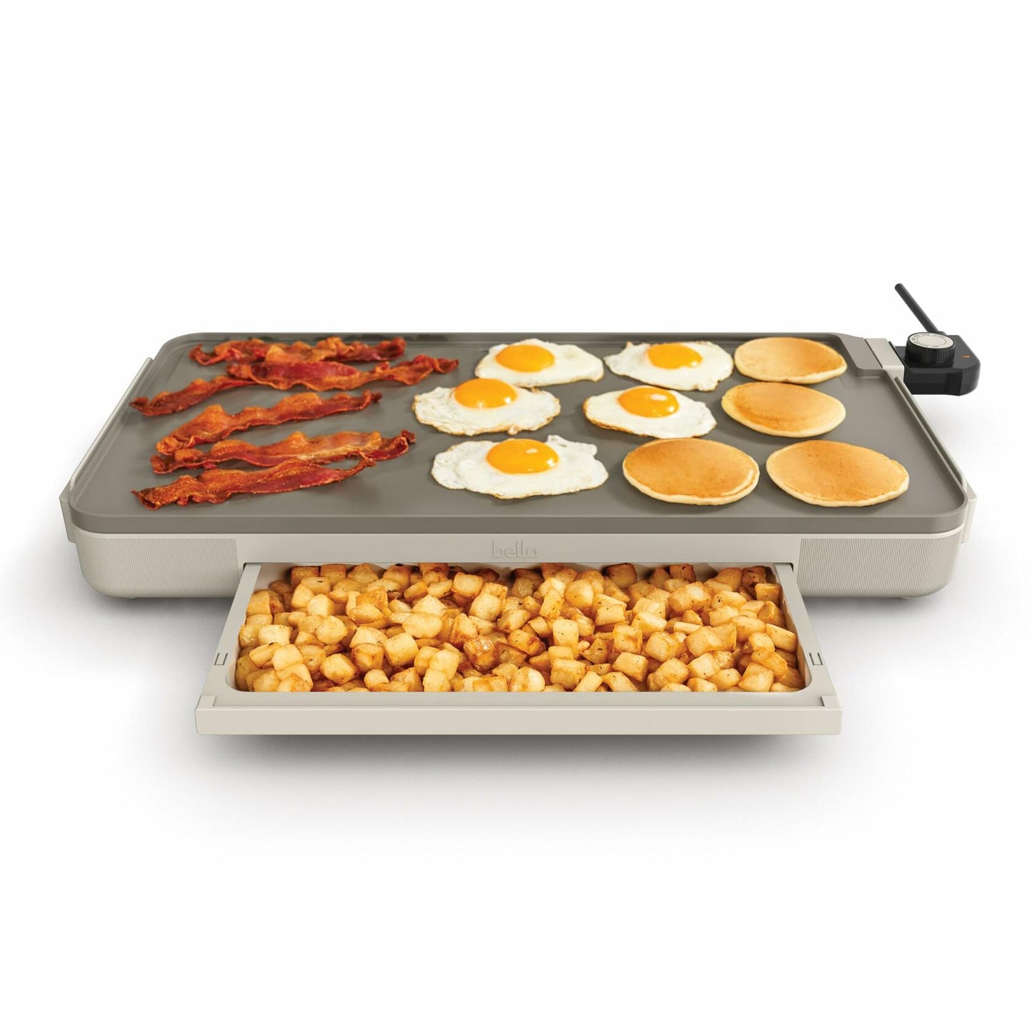 [Like_new] bella 12" x 22" Electric Griddle with Warming Tray, 1500 Watt
