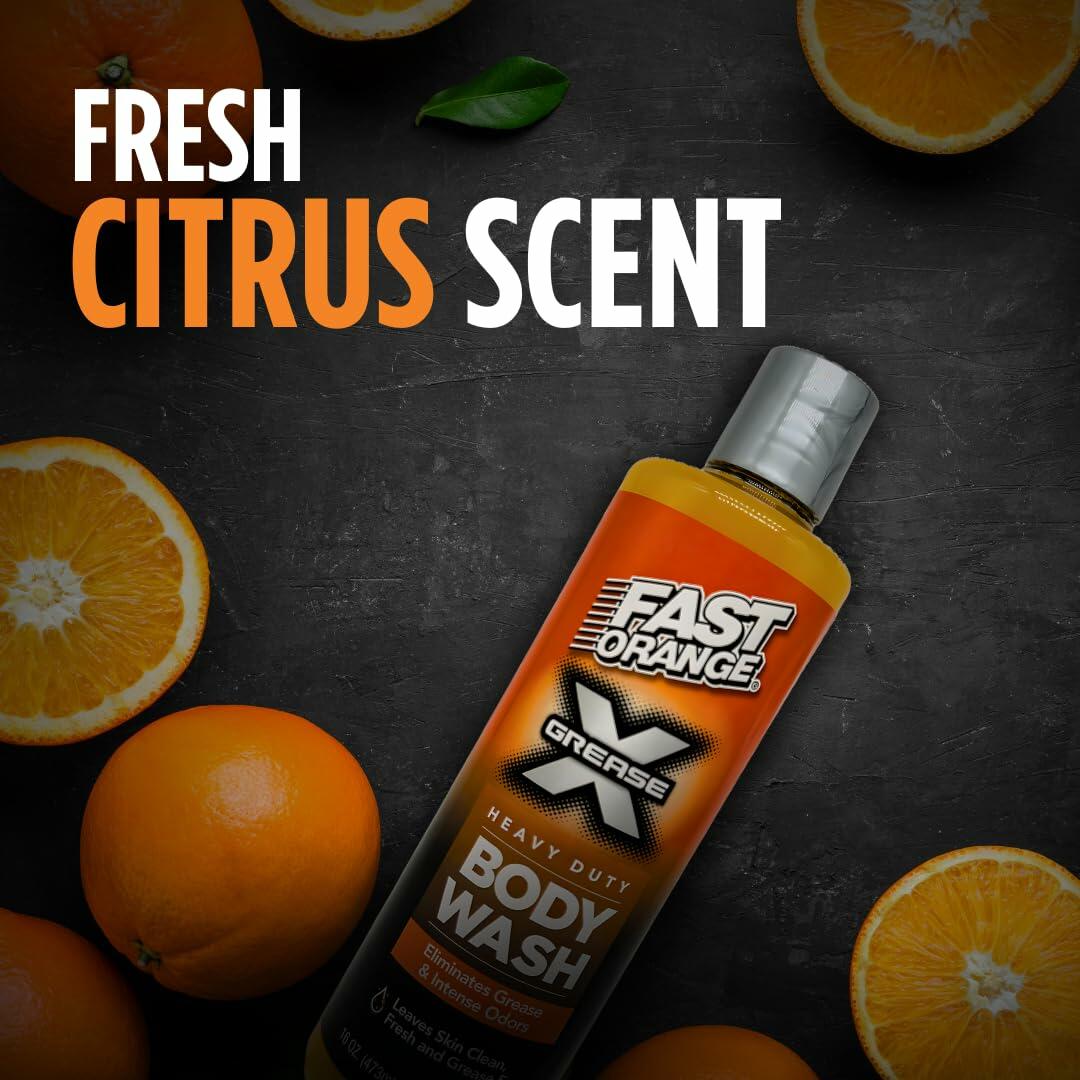 Fast Orange 25716 Grease X Body Wash Heavy Duty, Exfoliating & Hydrating 16 oz