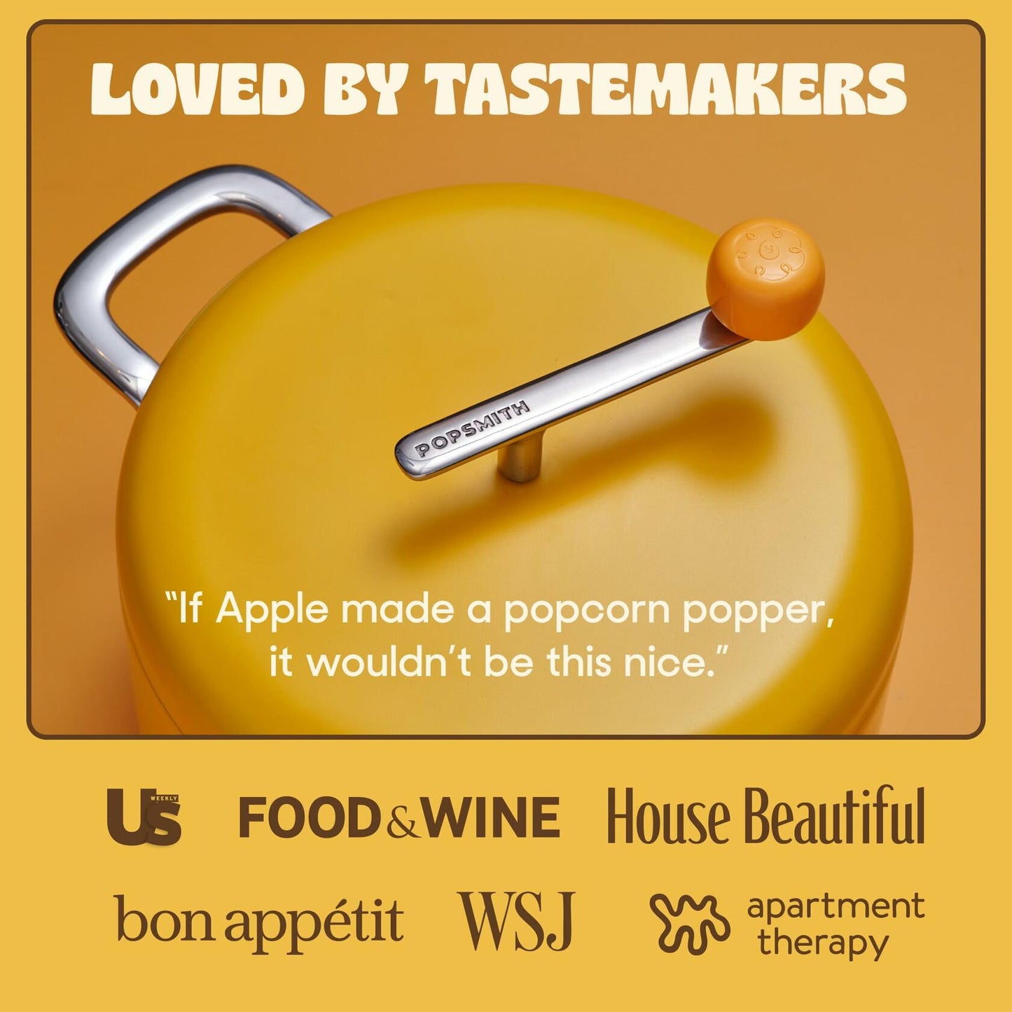 [Very_good] Popsmith Popcorn Popper in Butter - 6 Quart Stovetop Popcorn Machine - Stainless