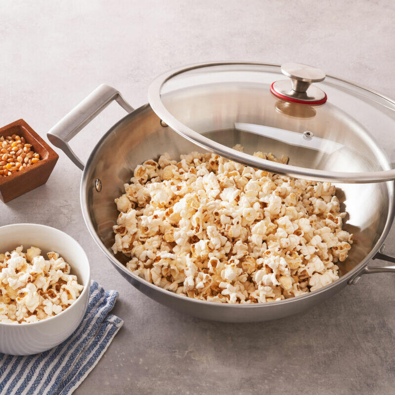 [Like_new] MIU 13" Tri-Ply Clad Stainless Steel Wok Set (Wok+Lid+Spatula)