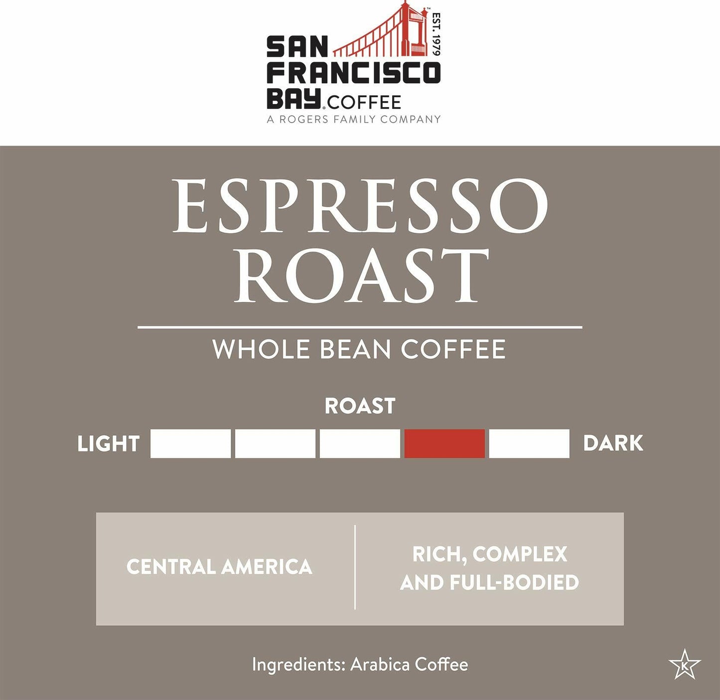 BB07/25 San Francisco Bay Coffee Medium-Dark Roast Whole Bean 2lb