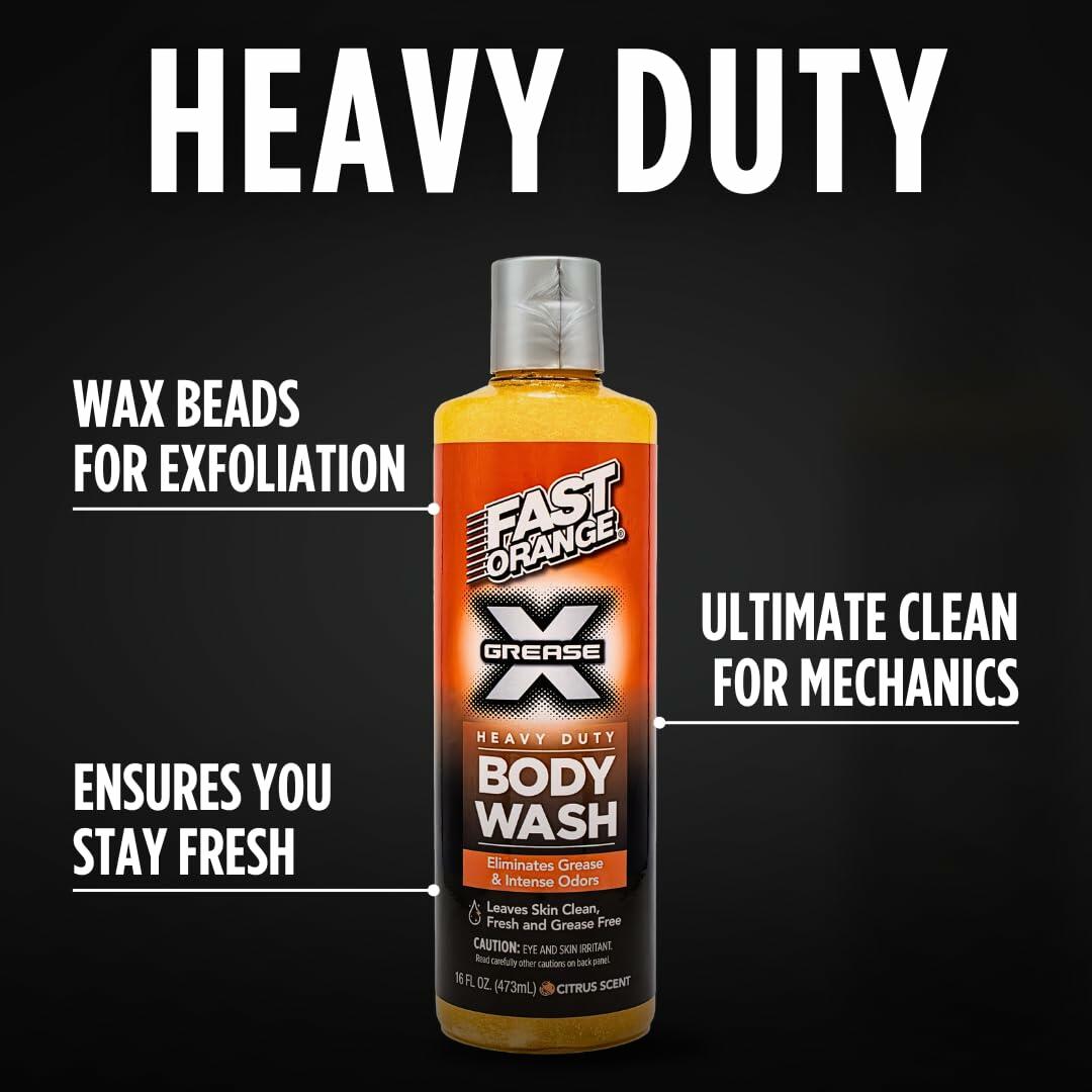 Fast Orange 25716 Grease X Body Wash Heavy Duty, Exfoliating & Hydrating 16 oz