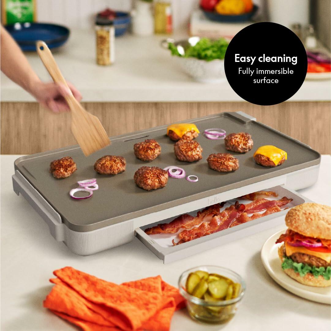 [Like_new] bella 12" x 22" Electric Griddle with Warming Tray, 1500 Watt
