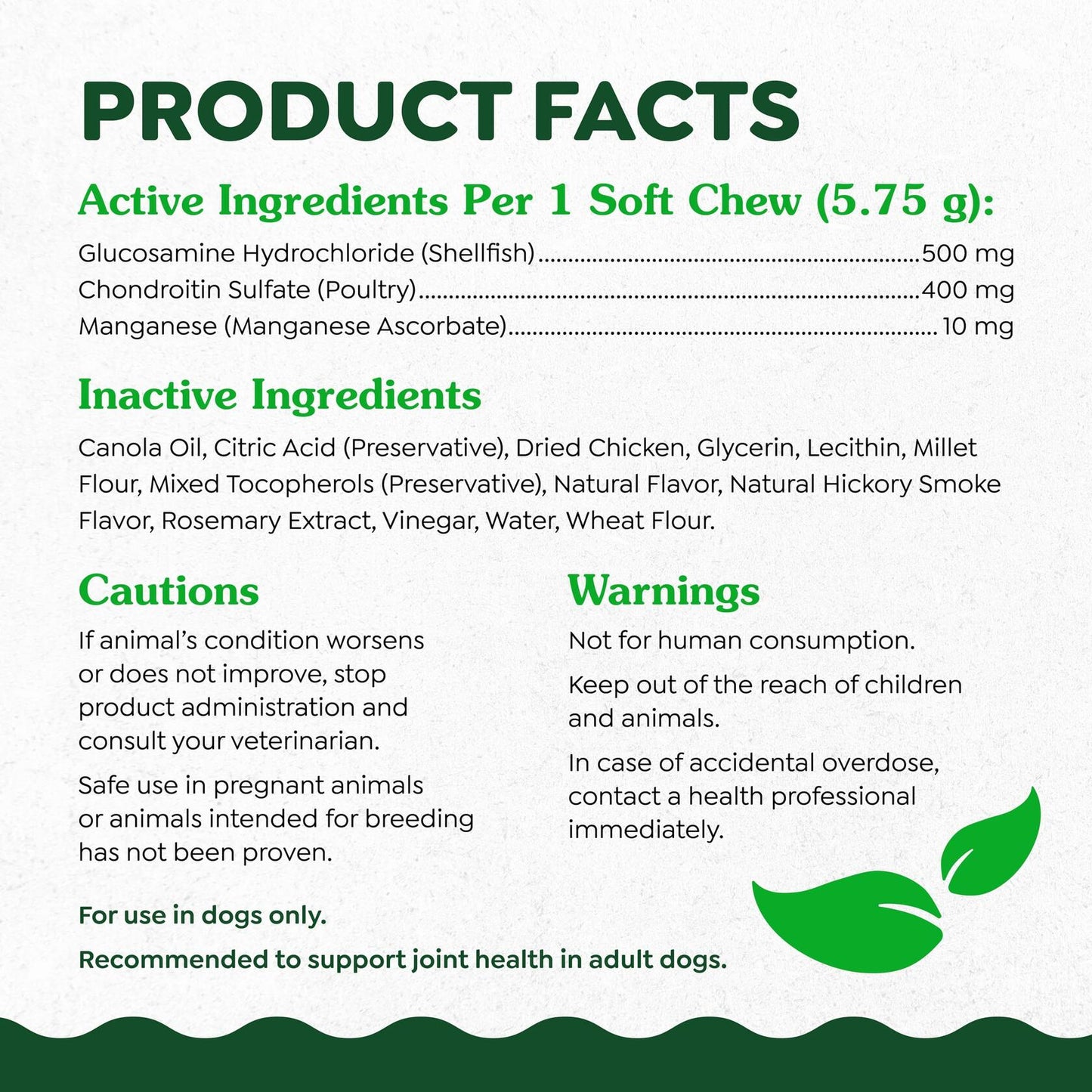 2/25 Greenies Supplements Hip and Joint Supplements for Dogs, Chicken Flavor,