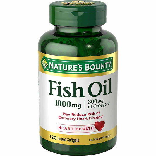 BB04/25 Nature's Bounty Fish Oil 1000mg Odorless 120 Coated Softgels