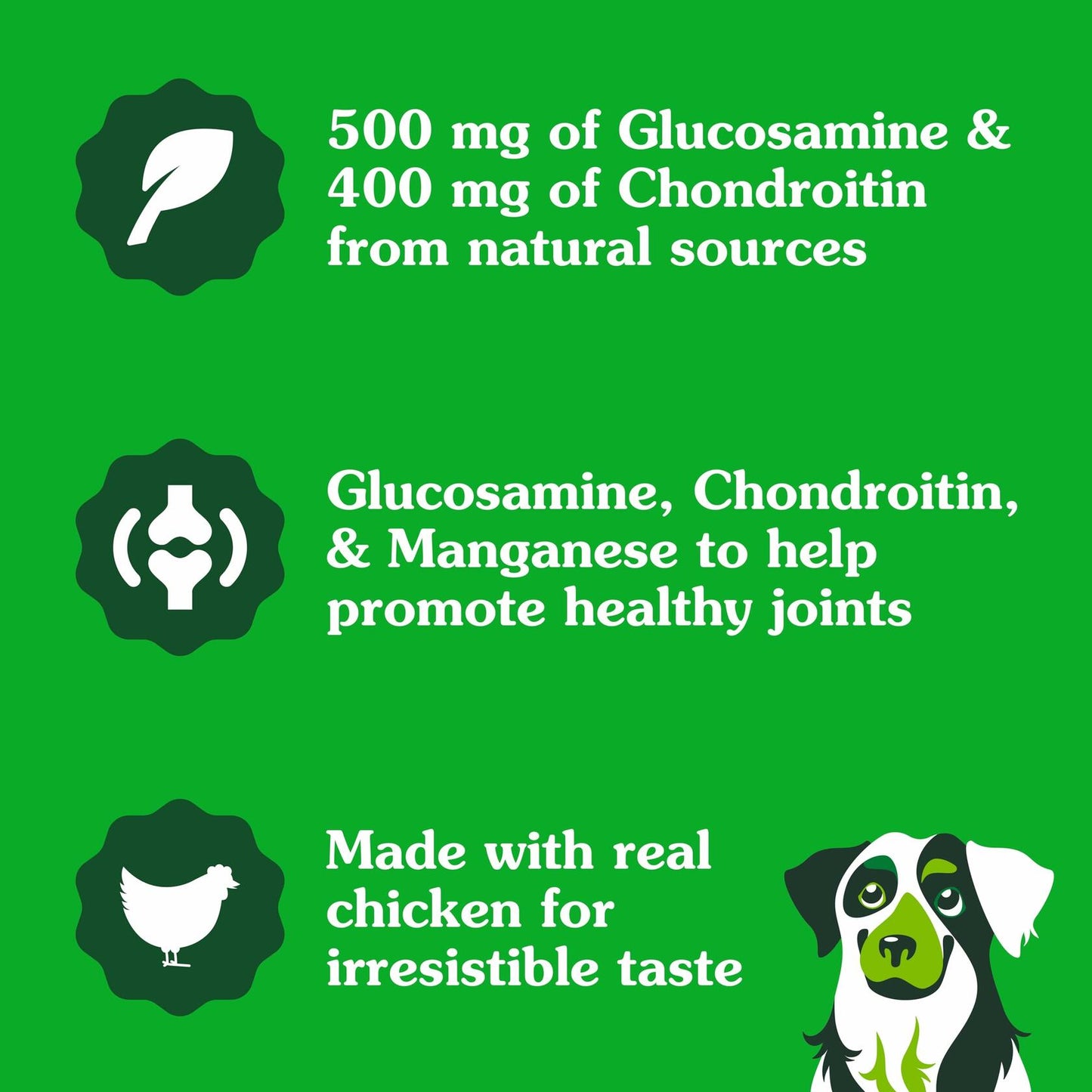 2/25 Greenies Supplements Hip and Joint Supplements for Dogs, Chicken Flavor,