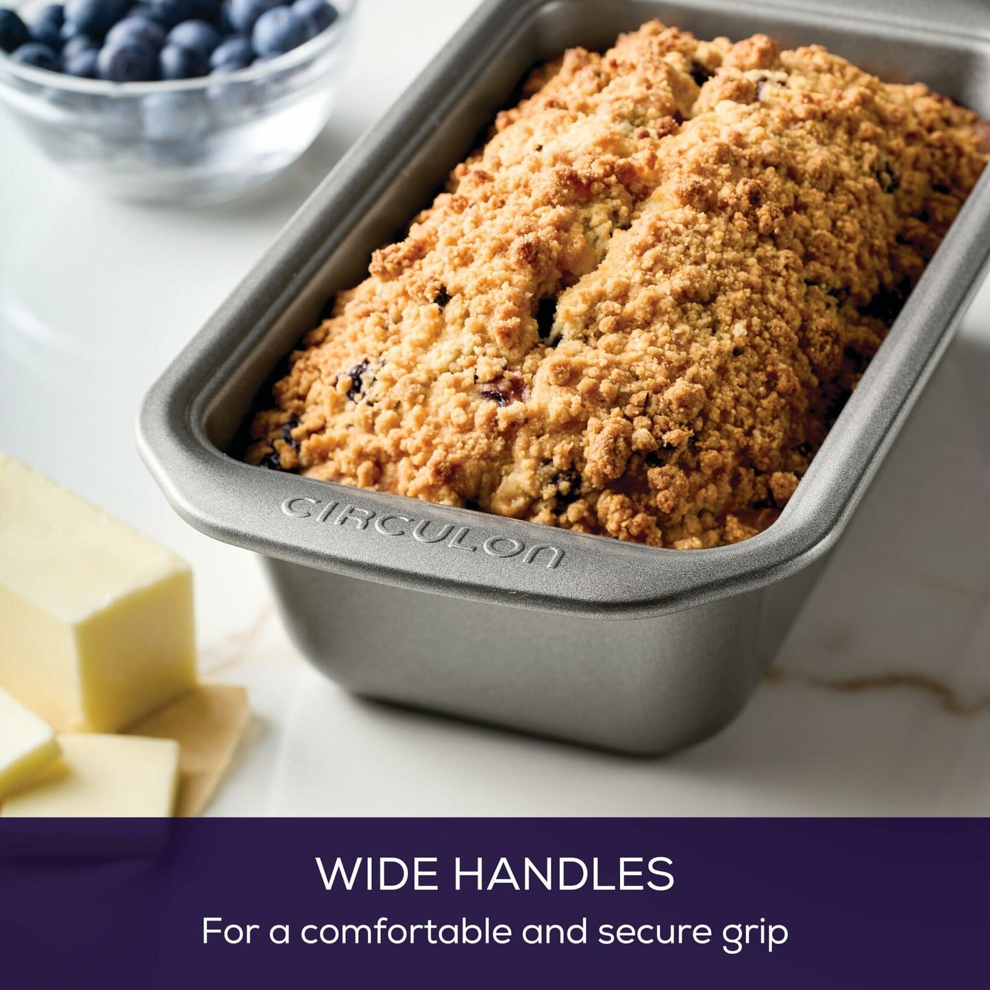 [Like_new] Circulon Nonstick Heavy Gauge Steel Bakeware Set with Rolled Pan Edges Loaf Pan,