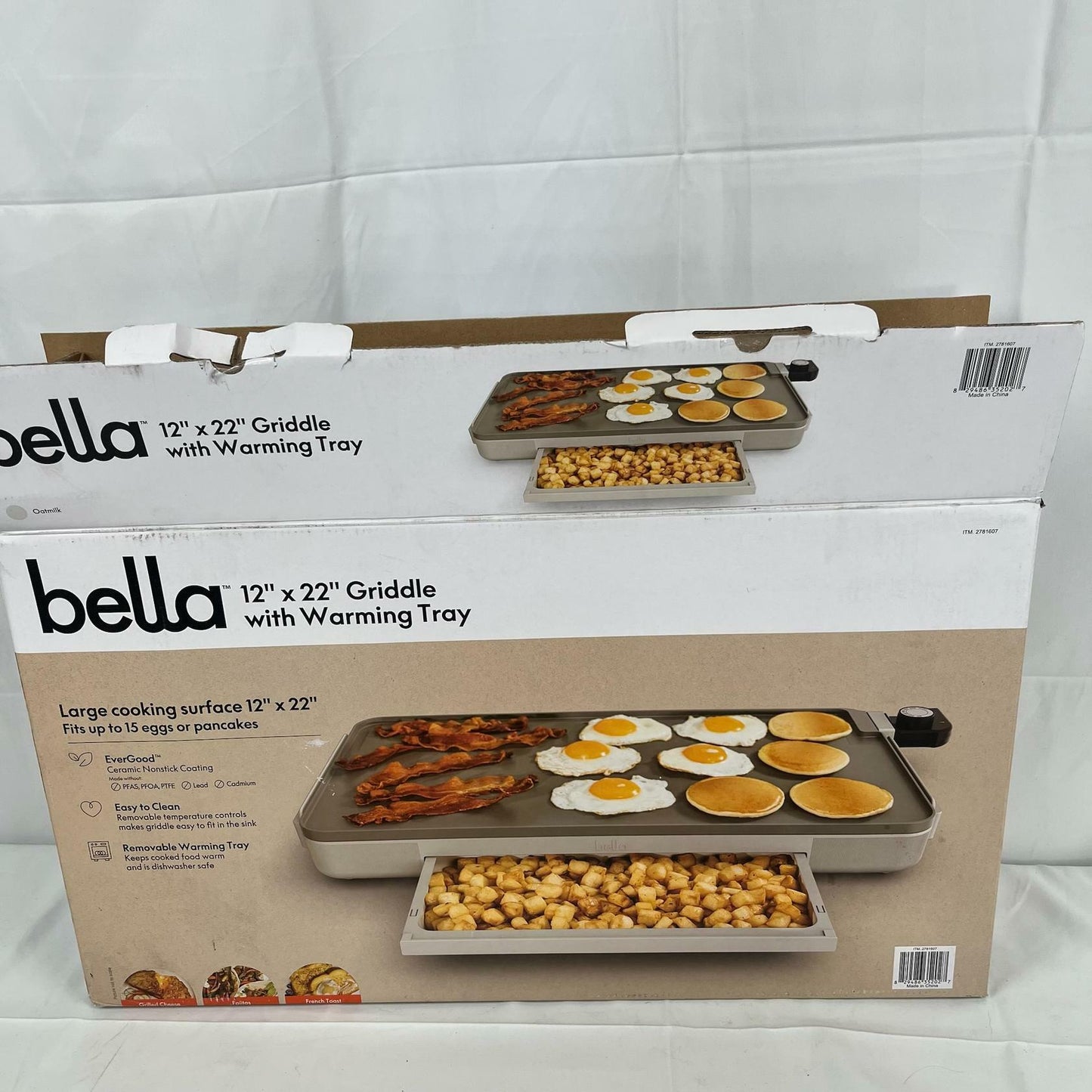 [Like_new] bella 12" x 22" Electric Griddle with Warming Tray, 1500 Watt