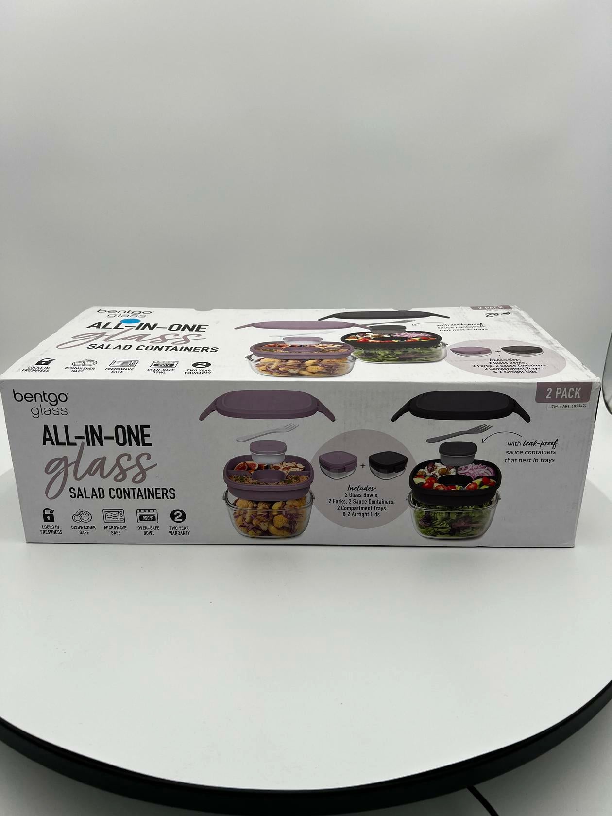 [Like_new] Bentgo Glass Salad Container, 2-pack