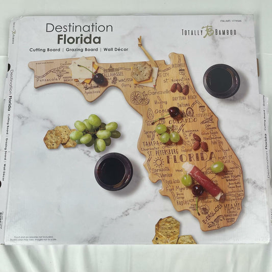[Like_new] Totally Bamboo Destination Florida State Shaped Serving and Cutting Board