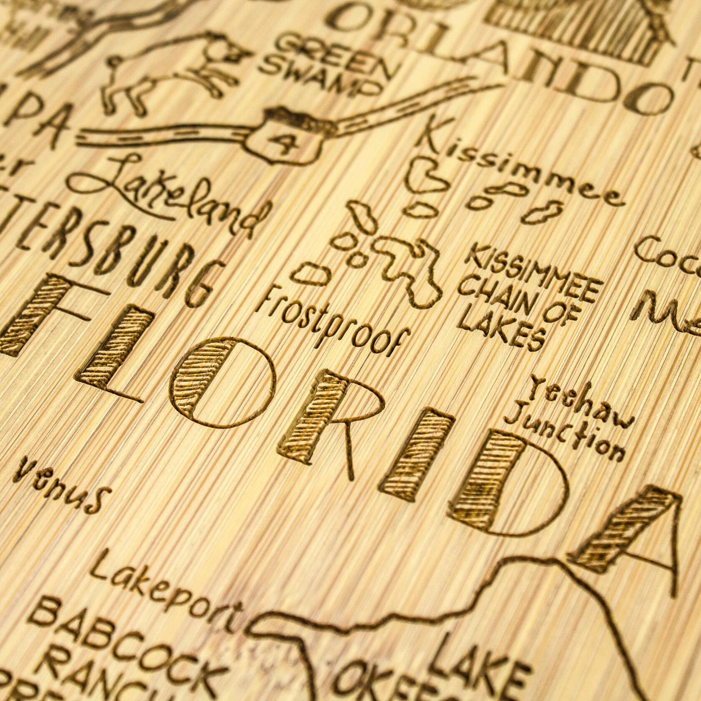 [Like_new] Totally Bamboo Destination Florida State Shaped Serving and Cutting Board