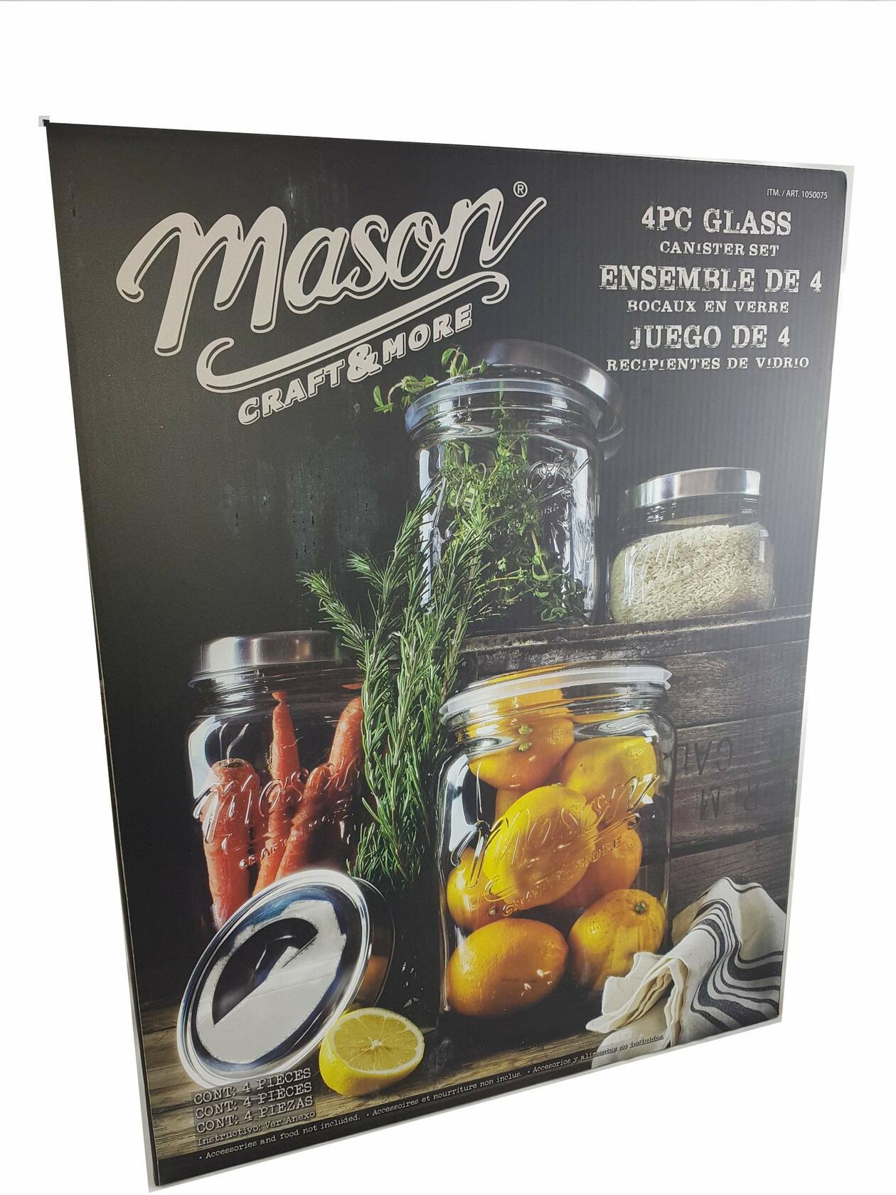 [Like_new] Mason 4-Piece Glass Canister Set