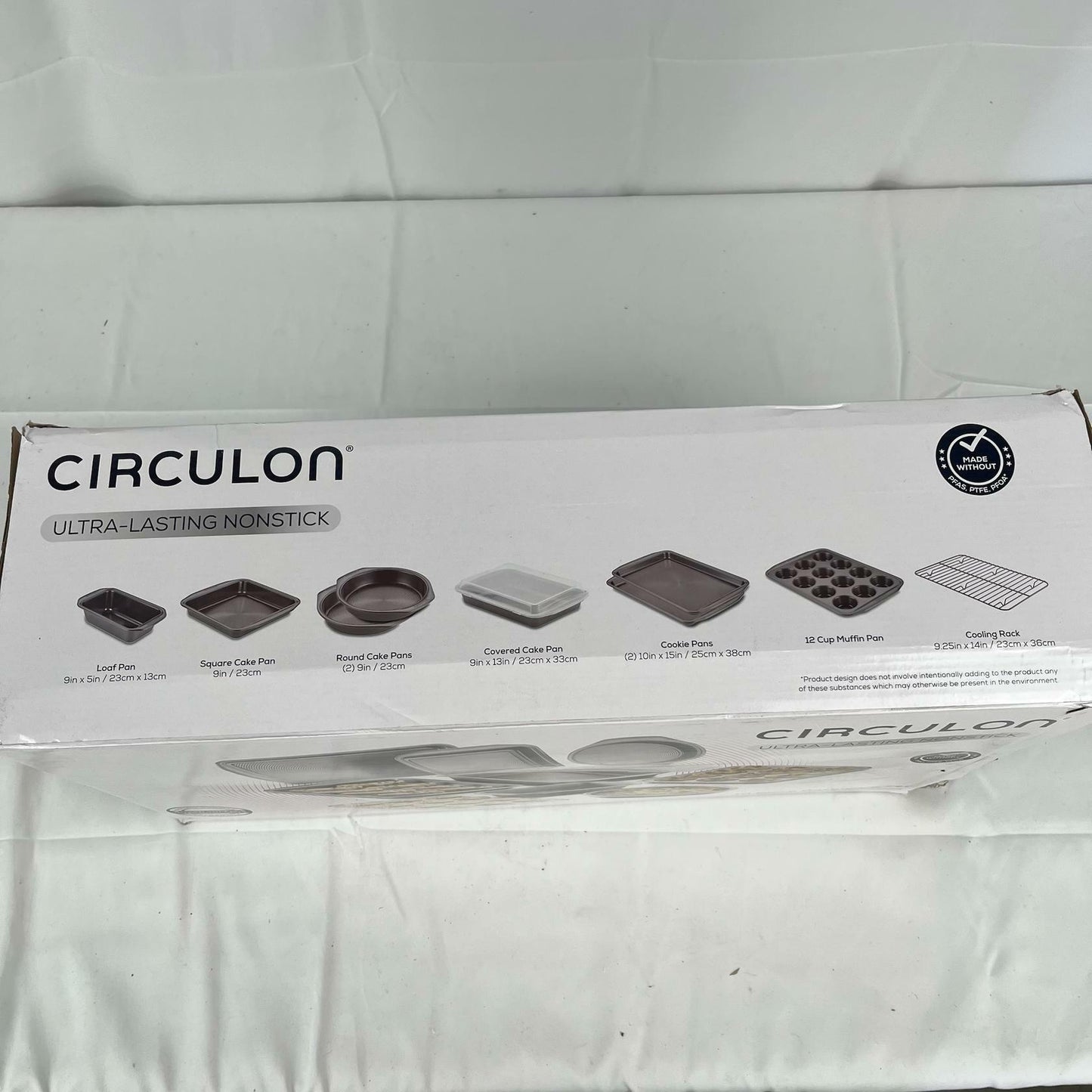 [Like_new] Circulon Nonstick Heavy Gauge Steel Bakeware Set with Rolled Pan Edges Loaf Pan,