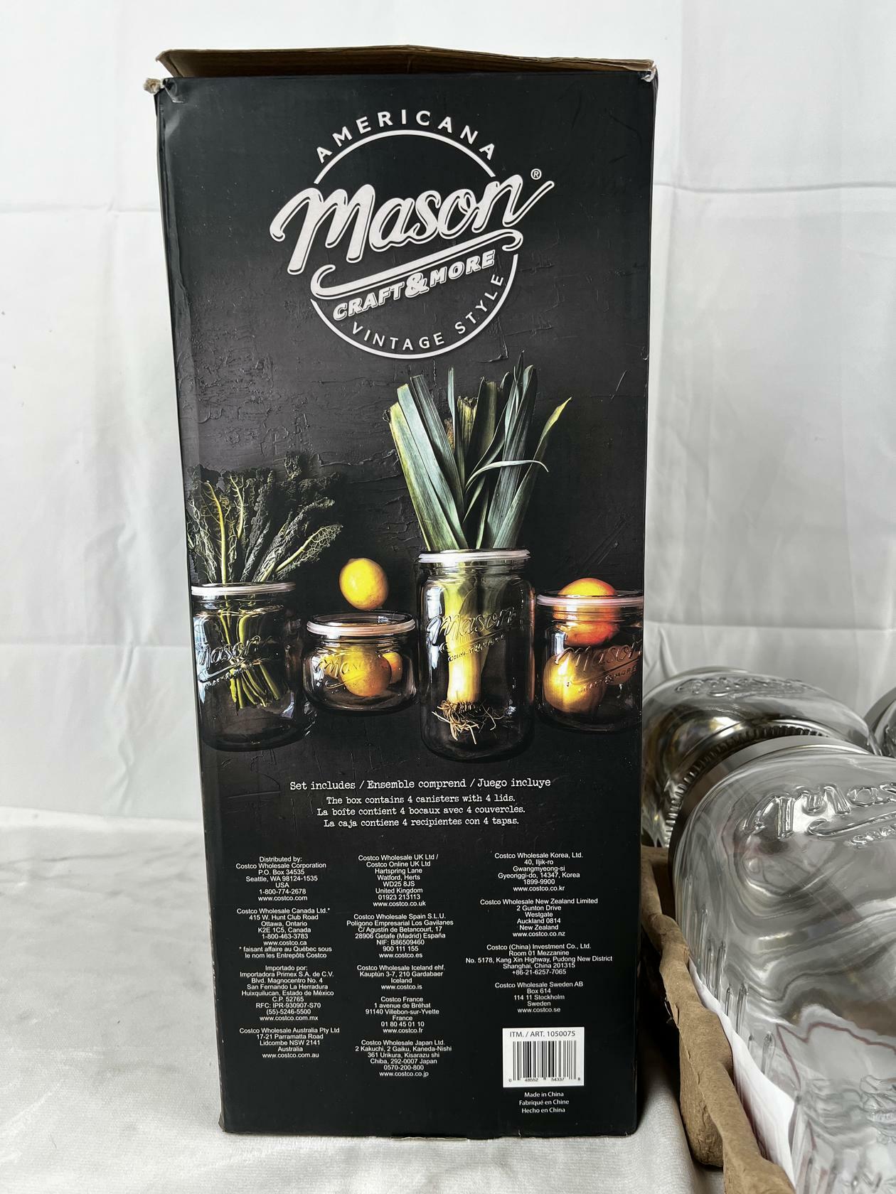 [Like_new] Mason 4-Piece Glass Canister Set