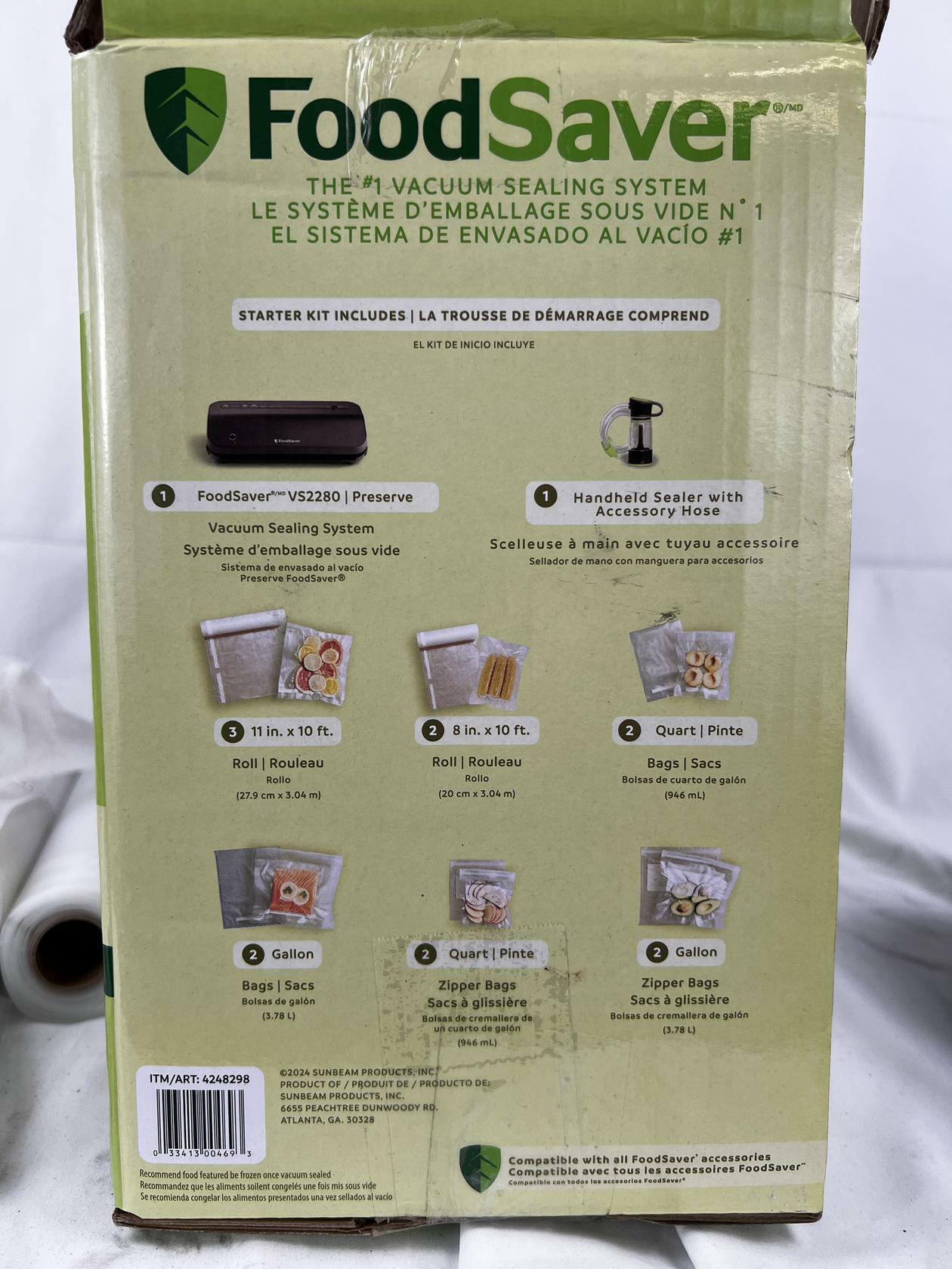 [Like_new] FoodSaver Preserve Vacuum Sealing System Starter Kit with Bags and Rolls VS2280
