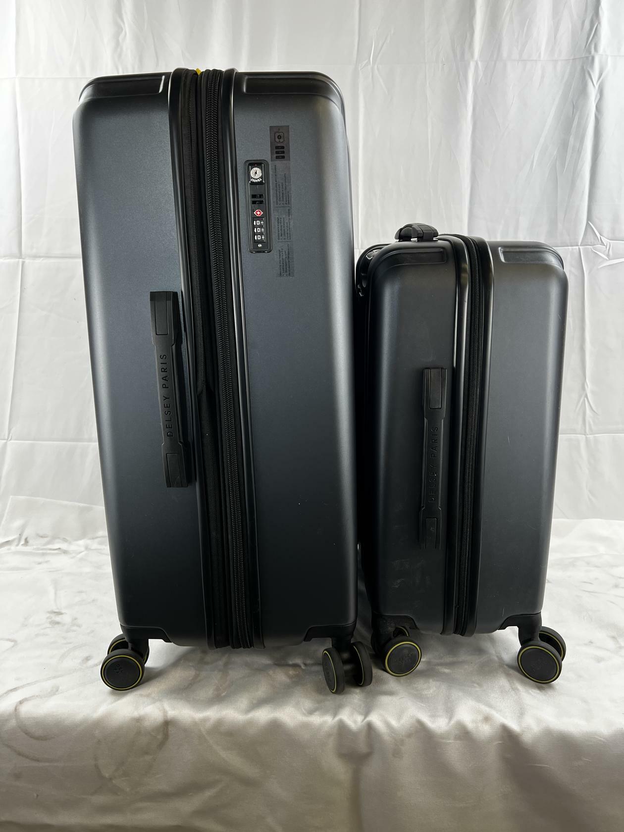 [Good] Delsey Paris Accelerate 2-Piece 30" & 22" CarryOn Hardside Luggage Set Dark Gray