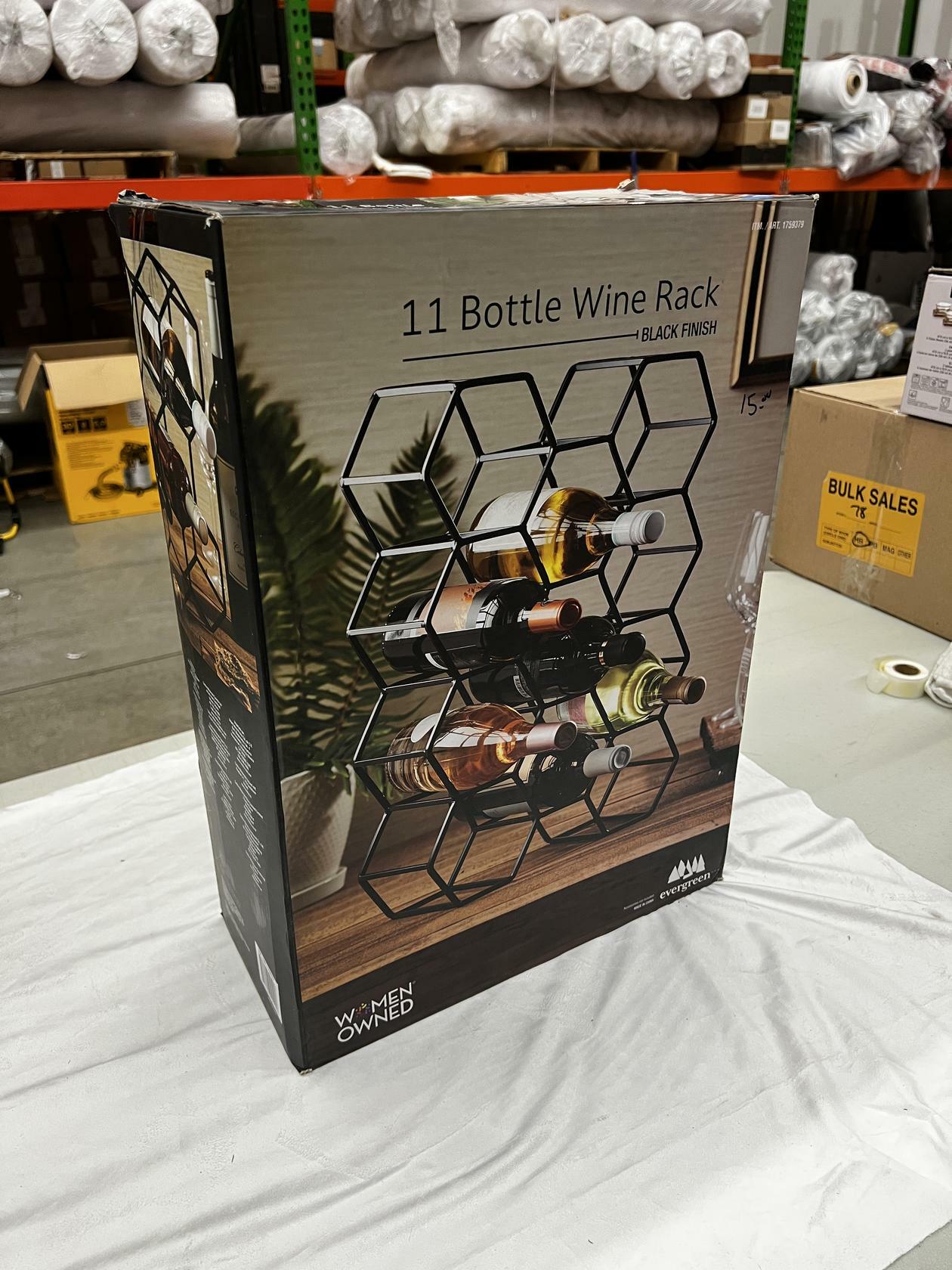 [Like_new] Evergreen 11 Bottle Wine Rack -Gold Finish