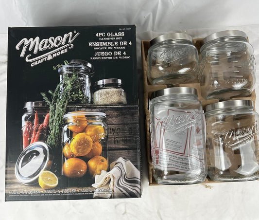 [Like_new] Mason 4-Piece Glass Canister Set