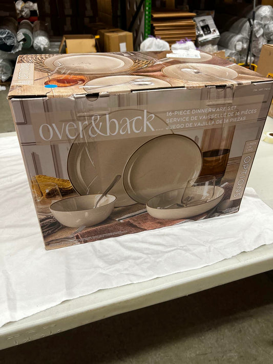 [Like_new] over&back Options 16-piece Dinnerware Set - Linen