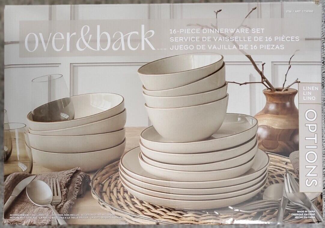 [Like_new] over&back Options 16-piece Dinnerware Set - Linen