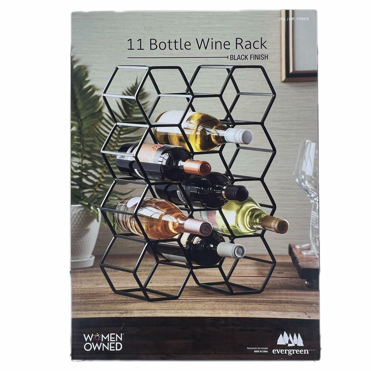 [Like_new] Evergreen Wine Rack, 11 Bottle Capacity, Black