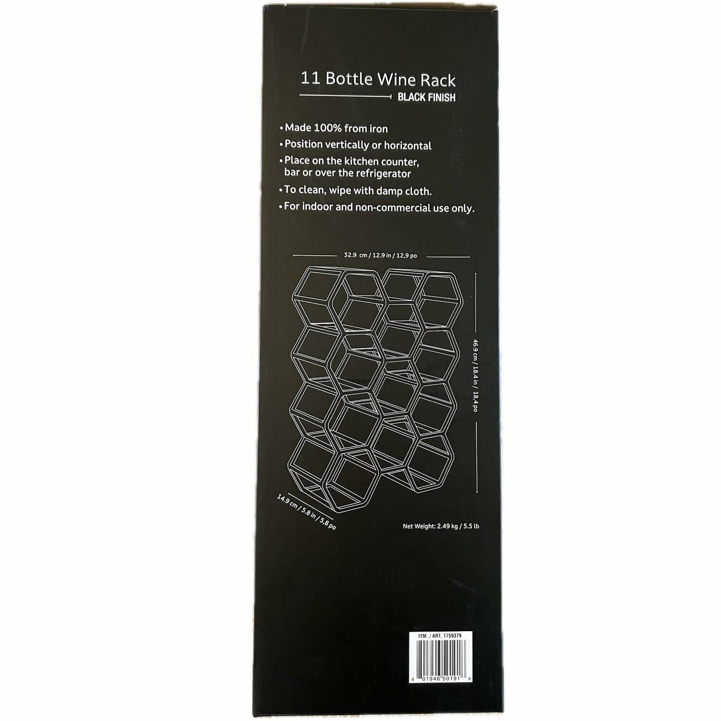 [Like_new] Evergreen Wine Rack, 11 Bottle Capacity, Black