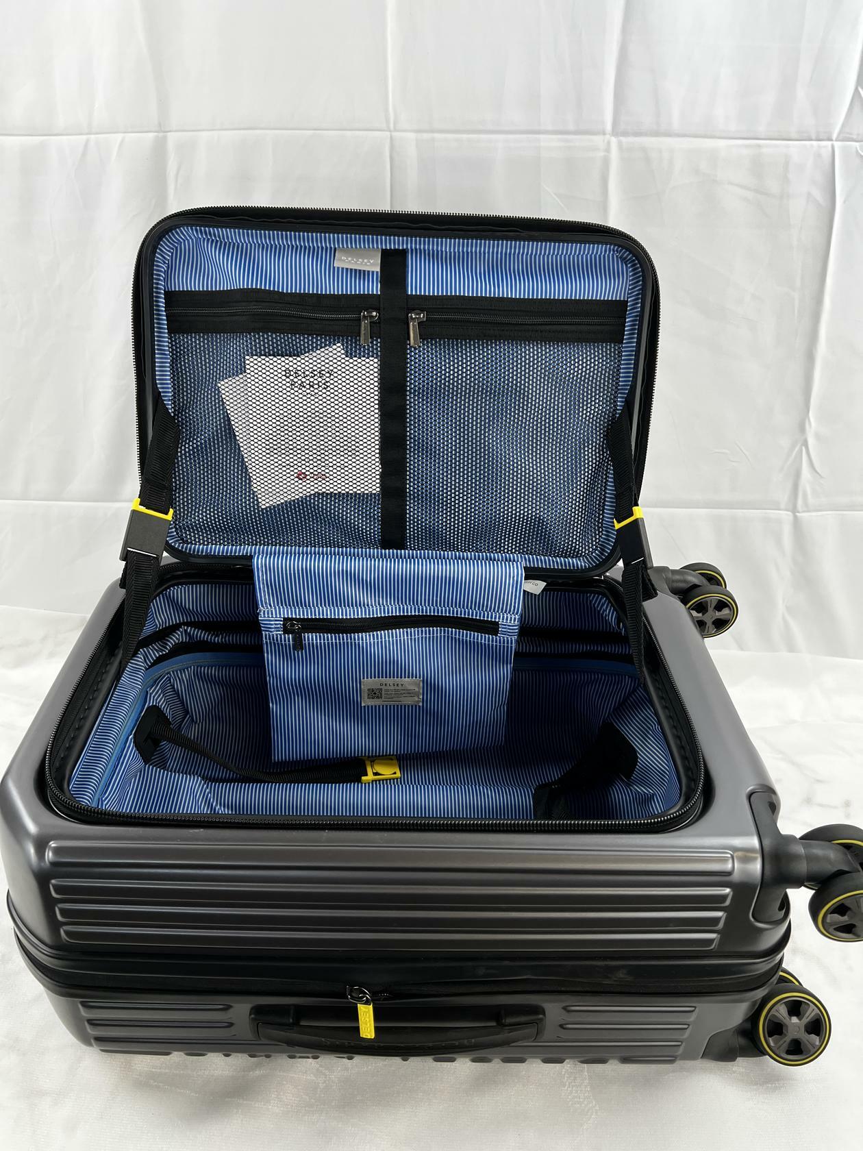 [Good] Delsey 22" Front Lid Carry-On Hardside Spinner