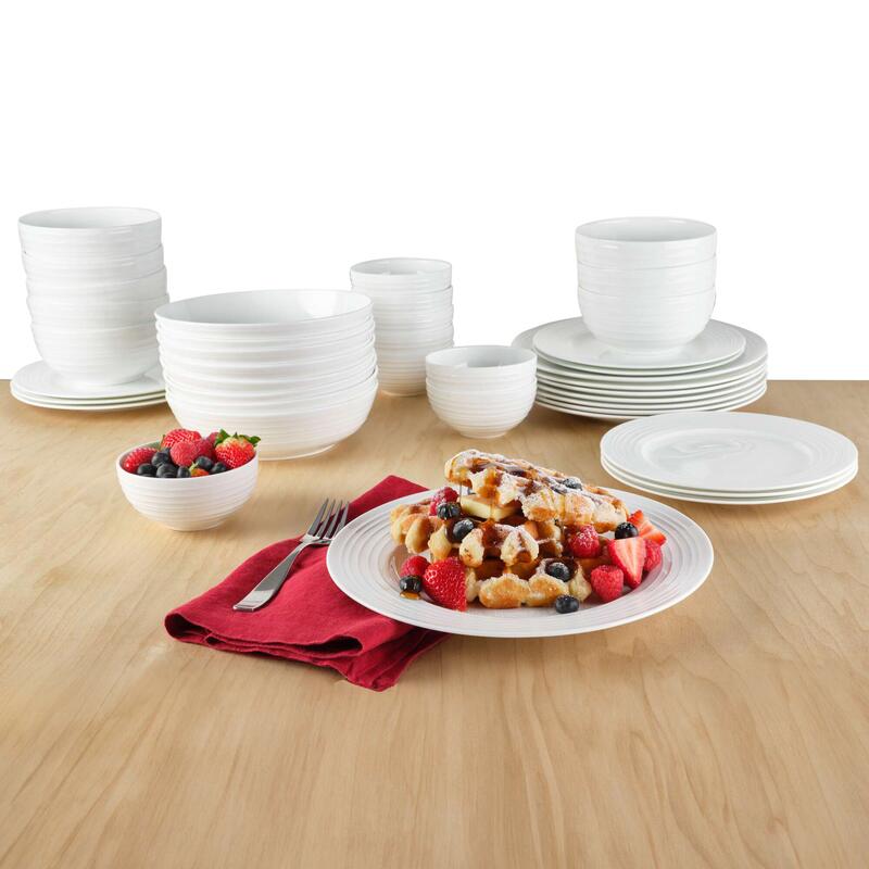 [Like_new] Mikasa Ciara 40-Piece Dinnerware Set, Bone China, Chip-Resistant, Dining